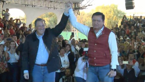 Osorio Chong acompaña a Meade en precampaña