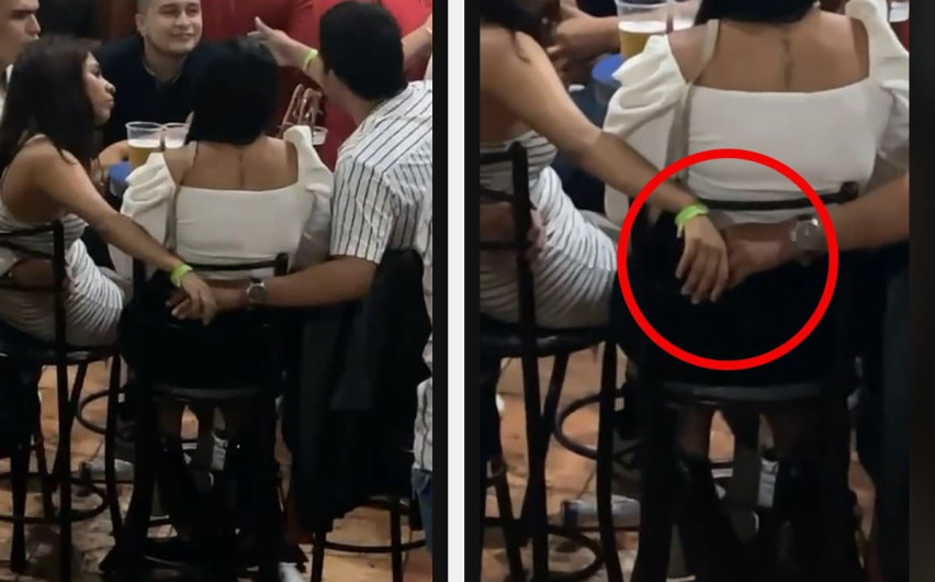 Exhiben infidelidad doble dentro de un bar