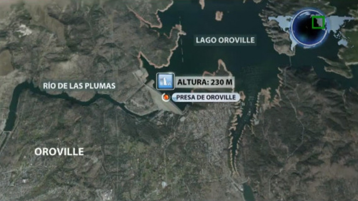 La presa más grande de EU se desborda 