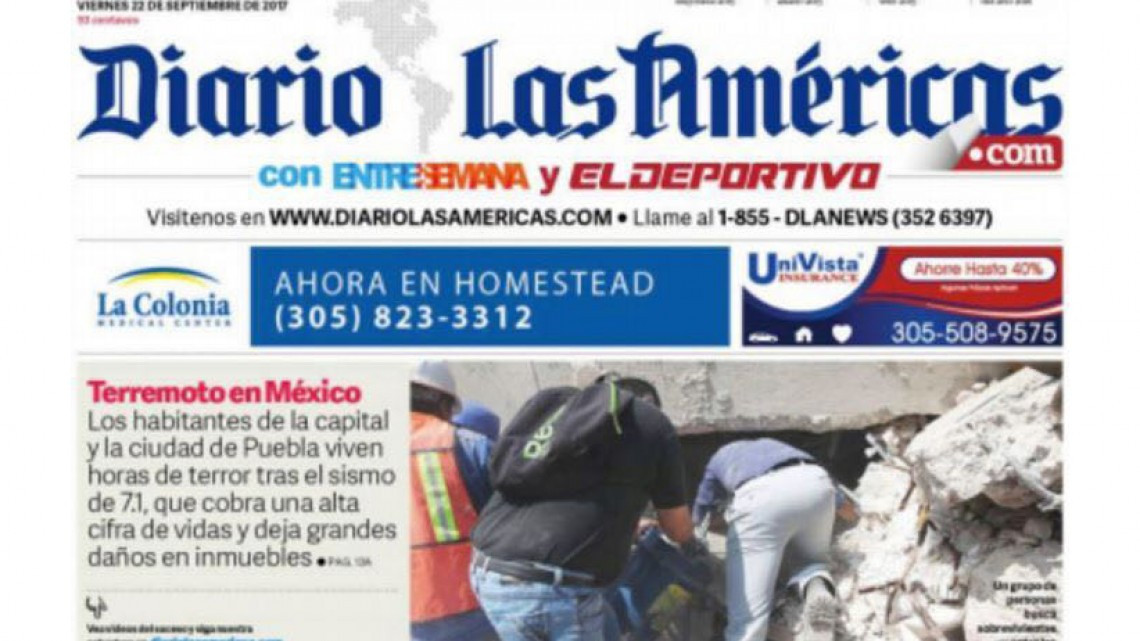 Sismo de México en portadas internacionales