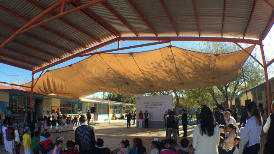 Chuchín de la Garza concluirá techumbre en kínder de Matamoros 
