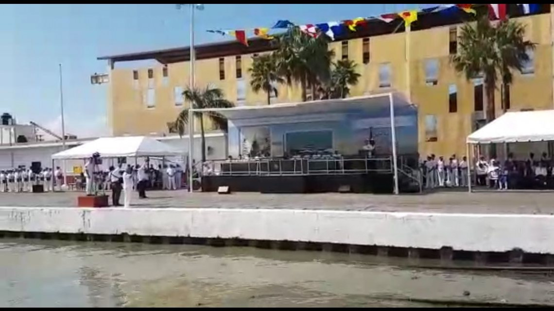 Armada realiza botadura de buque patrulla en Tampico