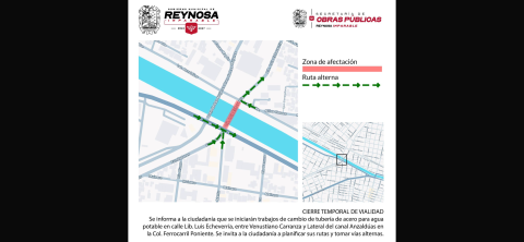 Permanece cerrado cruce por obra hidráulica en colonia Ferrocarril