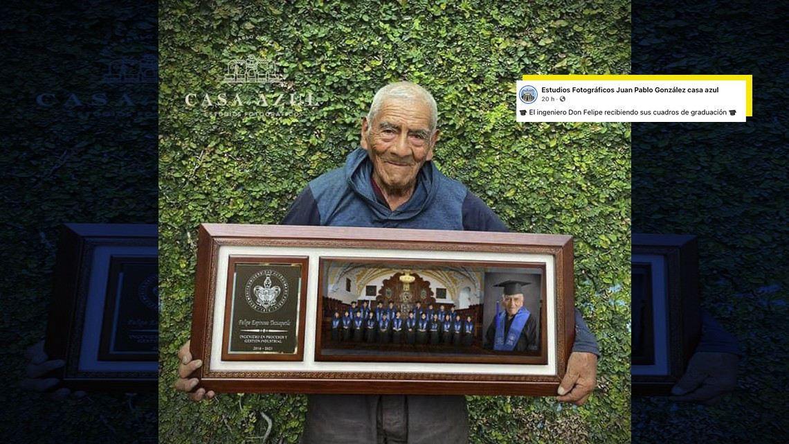 Don Felipe se gradúa a los 84 años de la BUAP