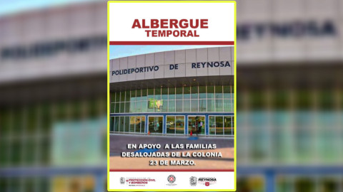 Listo Albergue Emergente en el Polideportivo para familias desalojadas