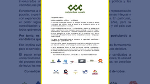 Debe haber "personas íntegras y con experiencia" como candidatos: CCE