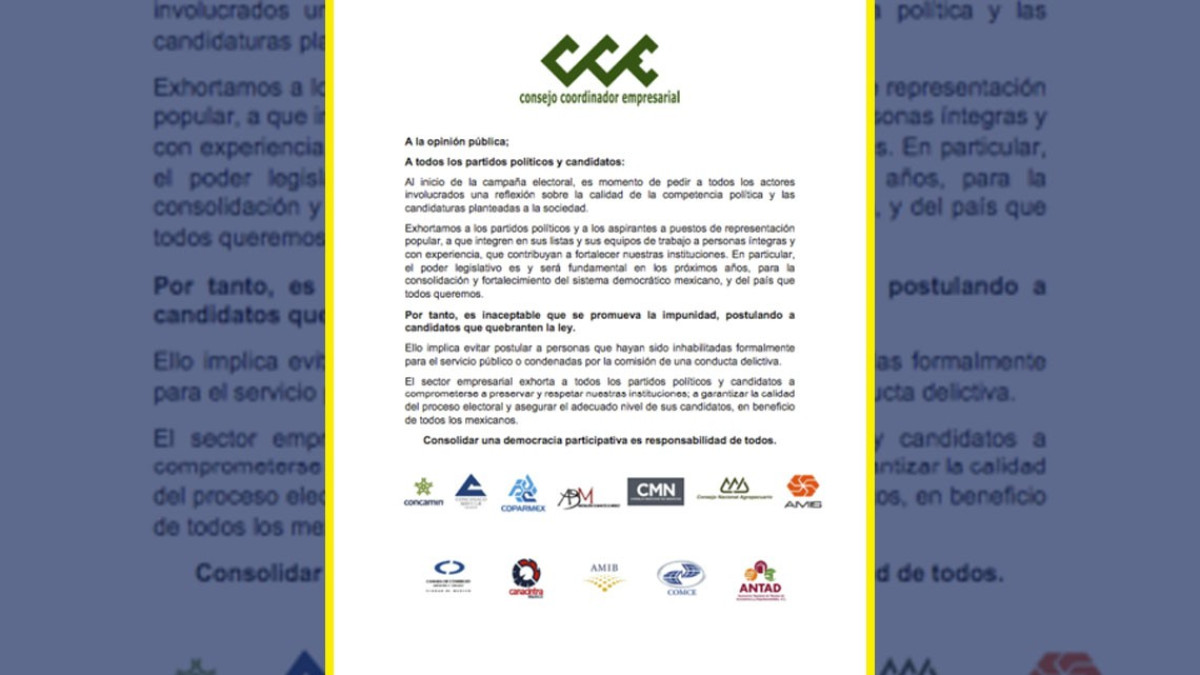 Debe haber "personas íntegras y con experiencia" como candidatos: CCE