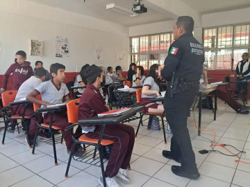 Previene Guardia Estatal de Género adicciones y acoso escolar con talleres informativos