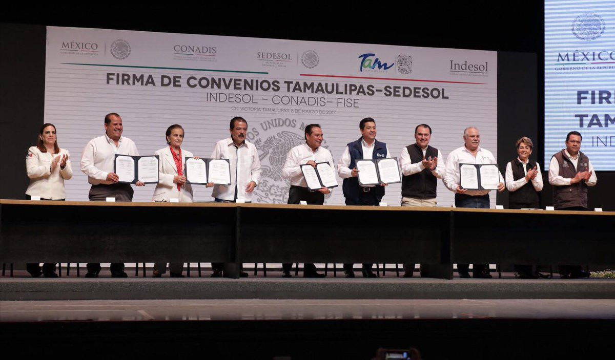 Firman Gobierno y SEDESOL tres convenios para beneficiar a Tamaulipas