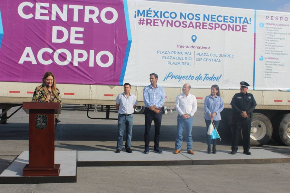 Envía Reynosa más donativos a damnificados por terremotos