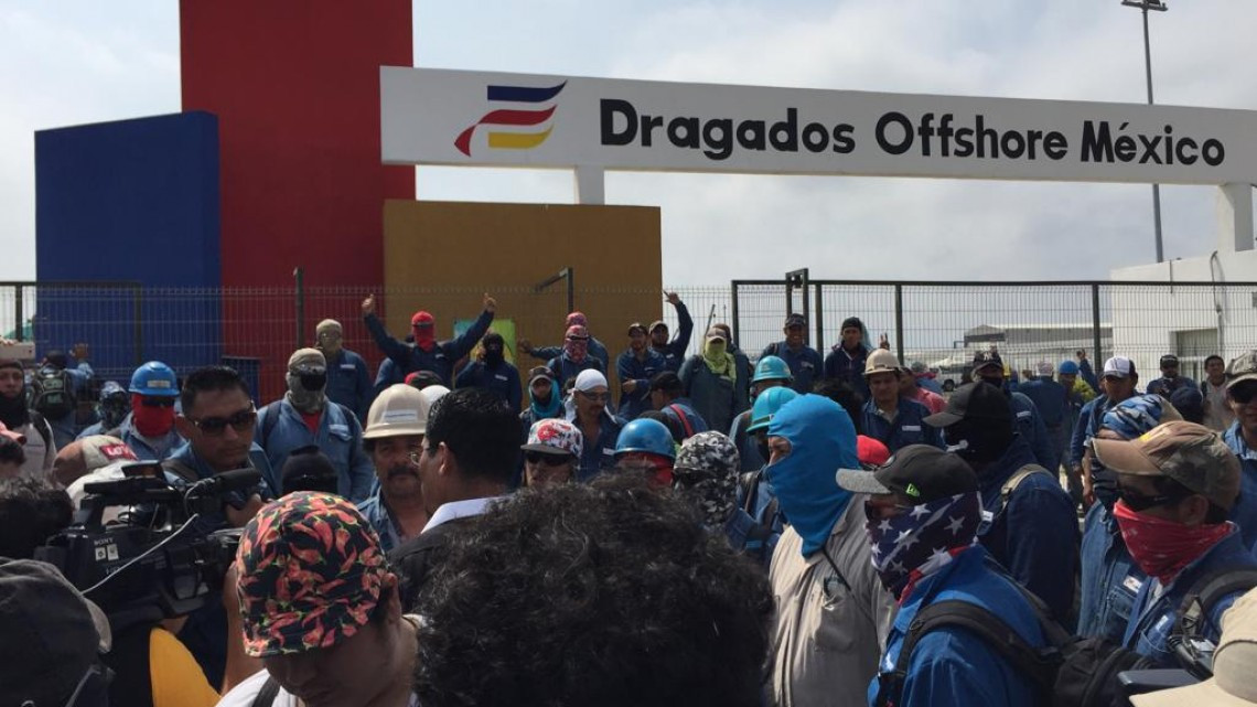 Paran labores en Dragados Offshore Altamira, exigen mejoras laborales