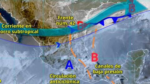 Frente Frío Núm. 42 provocará lluvias y fuertes vientos: PC